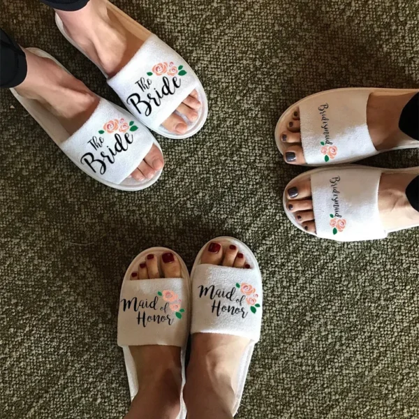 bride Bridesmaid maid of honor sister mother of the groom Slippers wedding Bachelorette hen Party Bridal shower Proposal gift - Image 3