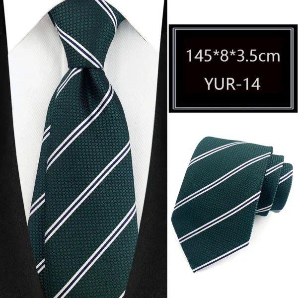 Luxury 8CM Mens Necktie Stripes Striped Tie For Man Groom Jacquard Woven Neck Tie For Business Wedding Party - Image 6