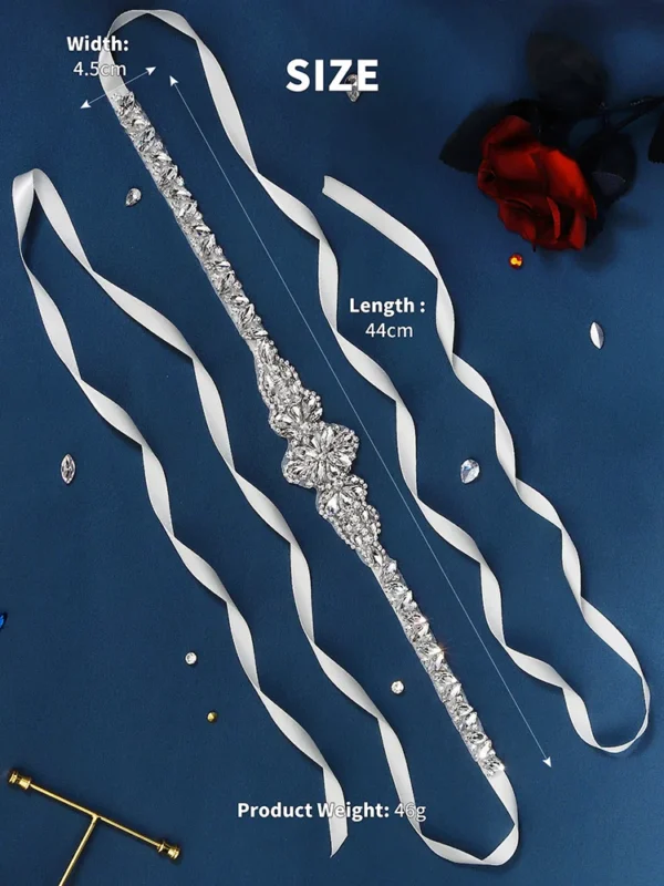 Newest Luxury Rhinestone Bridal Belt Bride Wedding Dress Accessories Party Prom Bridal Wedding Dress Belt For Women - Image 6