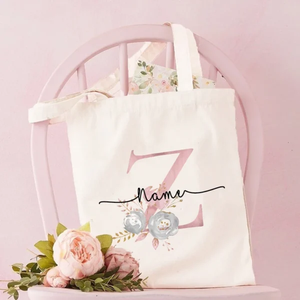 Personalized Bridesmaid Tote Bags Maid of Honor Custom Name  Handbag Bridal Bachelorette Party Gifts Bride Wedding Shoulder Bag - Image 7