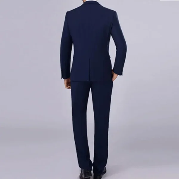 Men Slim Fit Business Suit One Button Formal Two-Piece Suit Boutique Business Dress Wedding Groom Suit Coat Blazers Trousers - Image 3