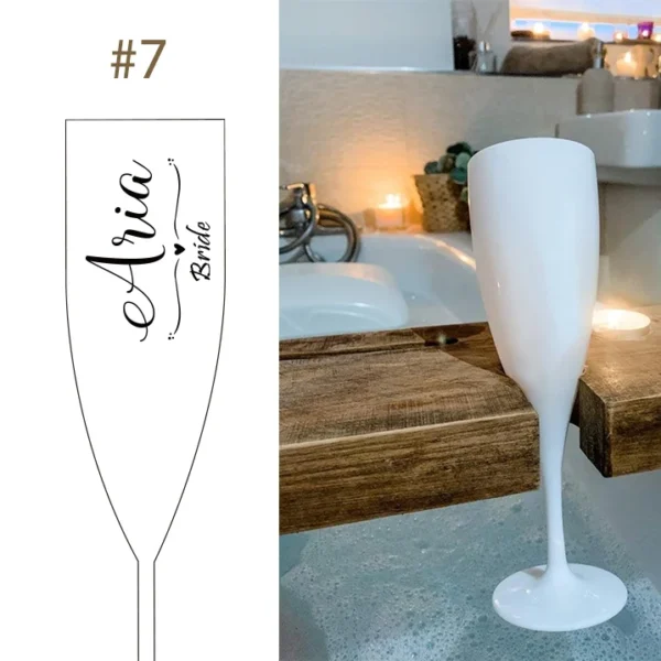 Personalised White Plastic Champagne Flute Wedding Proposal Reception Flutes Bachelorette Party Bride Tribe Gift - Image 8