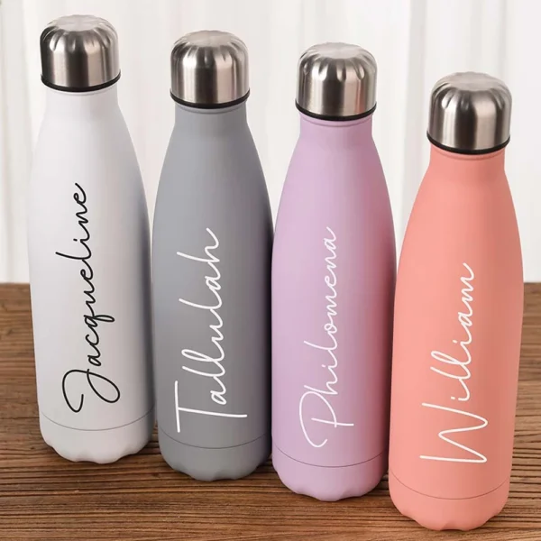 Personalized Water Bottle Custom Insulated Bottle Sports Water Bottle Hot Cold Thermos Wedding Gifts Bridesmaid Tumblers