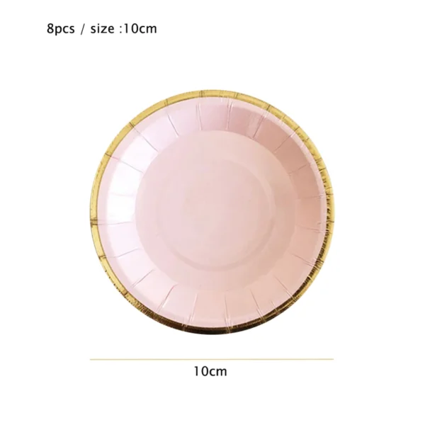 Pink Gold Party Disposable Tableware Champagne Paper Cup Plate Straw Napkins Birthday Carnival Wedding Decor Kids Party Supplies - Image 16