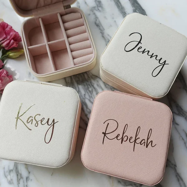 Personalized Bridesmaid Gifts Bachelorette Party Gift Travel Jewelry Case Wedding Gifts Hen Party Gifts Birthday Favor For Her - Image 2