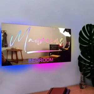 Personalized Name Mirror Light For Bedroom LED Light Up Mirror for Wall Custom Photo Christmas Valentine's Day  Wedding Gifts