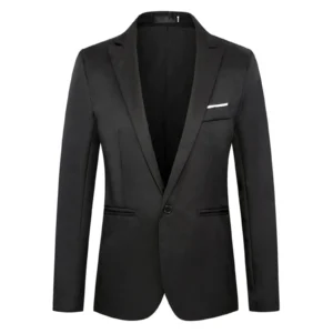 Classic Black Men Blazer Suit Slim Fit One Button Solid Business Suits Wedding Groom Party Homecoming Suits Gentleman's Suit