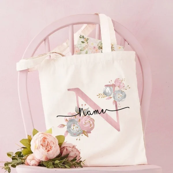 Personalized Bridesmaid Tote Bags Maid of Honor Custom Name  Handbag Bridal Bachelorette Party Gifts Bride Wedding Shoulder Bag - Image 19