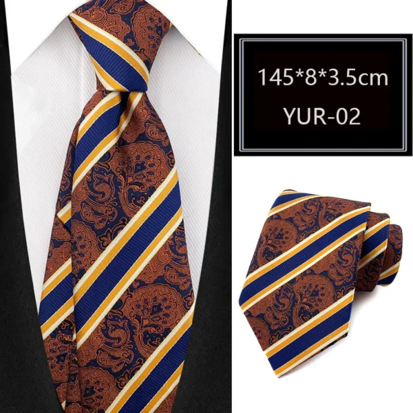 Luxury 8CM Mens Necktie Stripes Striped Tie For Man Groom Jacquard Woven Neck Tie For Business Wedding Party - Image 19