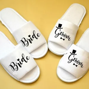 Groom Bride to be Slippers Bridesmaid gift Wedding engagement bachelorette hen party bridal shower Honeymoon travel decoration