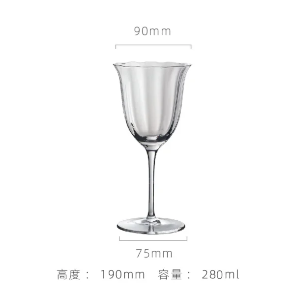 Home Light Luxury Retro Flower Wine Glasses Champagne Cup Set Crystal Goblet Glass Cocktail Glass Martini Cup Ribbed Pink Green - Image 11