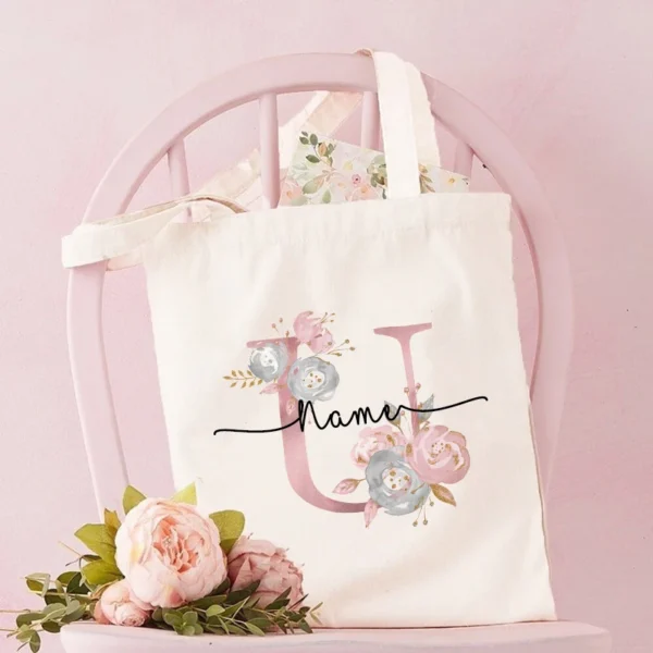 Personalized Bridesmaid Tote Bags Maid of Honor Custom Name  Handbag Bridal Bachelorette Party Gifts Bride Wedding Shoulder Bag - Image 12