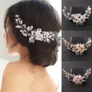 Crystal Rhinestone Flower Pearl Hair Comb Bridal Headband Tiara Hairpin Party Wedding Bridal Hair Accessories Jewelry