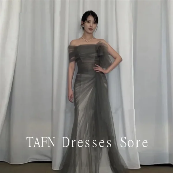 TAFN Celebrity Korea Bridal Corpet Dresses One Shoulder Strapless Prom Gown Zipper Back Long Evening Party Dresses Customized - Image 3