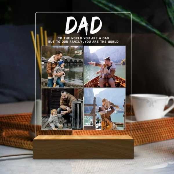 Personalized Photo Night Light Fathers Day Gifts Personalized Gifts Bedroom Lamp Gift for Dad Best Dad Ever Custom Name Light - Image 4