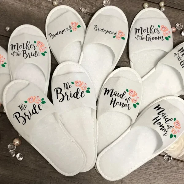 bride Bridesmaid maid of honor sister mother of the groom Slippers wedding Bachelorette hen Party Bridal shower Proposal gift