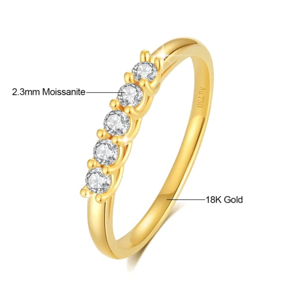 Wholesale 100% Real 18k Gold Ring 750 With Certificate European K Gold Moissanite Jewelry For Women Summer Luxury Wedding Gift - Image 7