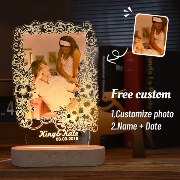 Personalized 3D Photo Lamp Custom Photo And Text Customized Valentine's Day Wedding Anniversary Birthday 3D Night Light Gifts - Image 17