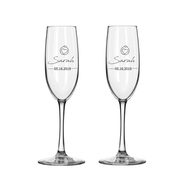 2Pcs Personalized Mrs and Mr Champagne Flute Party Wine Glass Engagement and Anniversary Gift New Years Celebration - Image 17