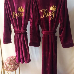 Custom Couple Bathrobe Personalized Wedding Bathrobe Flannel Anniversary King Queen Robes Honeymoon Mr Gift Bride And Groom Gift