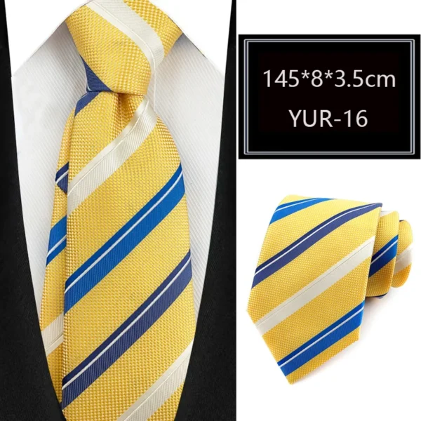 Luxury 8CM Mens Necktie Stripes Striped Tie For Man Groom Jacquard Woven Neck Tie For Business Wedding Party - Image 7