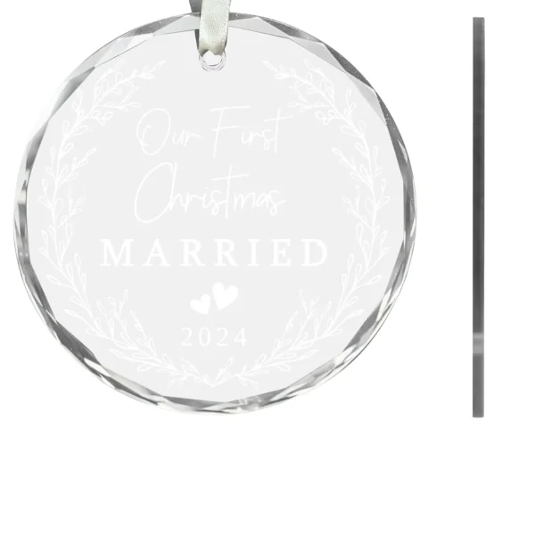 Wedding Gifts 2024 Couple Wedding Gifts Married Couple Gifts Newlyweds Wedding Glass First Christmas Wedding Decorations - Image 4