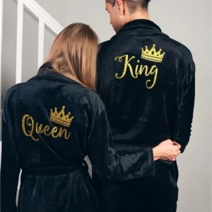 Customized Honeymoon Robes Couples Spa Robes Gift Bride And Groom Gift Mr Mrs Bathrobes Flannel Anniversary King Queen Bathrobes