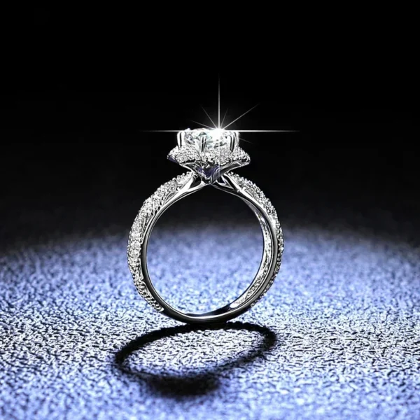 Women's Luxury 18K White Gold Eternal Wedding Ring Real GRA VVS 1 Carat Moissanite Diamond Ring Fine Jewelry Bride Accessories - Image 3