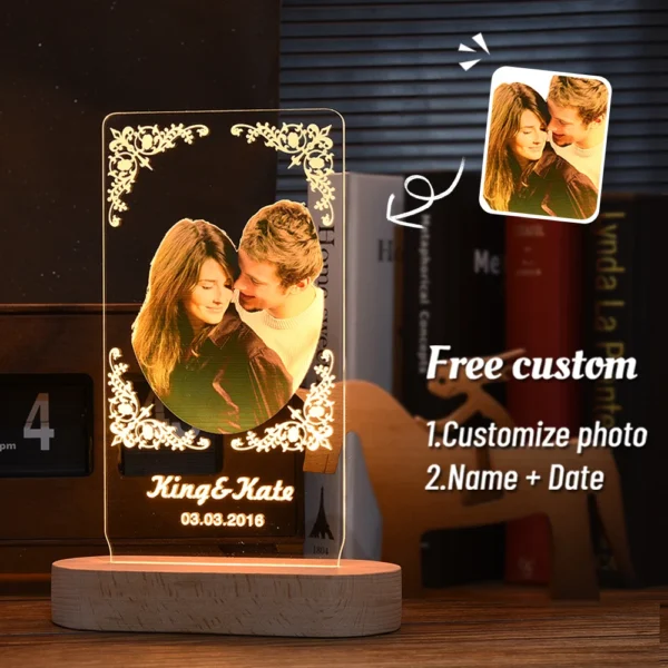 Personalized 3D Photo Lamp Custom Photo And Text Customized Valentine's Day Wedding Anniversary Birthday 3D Night Light Gifts - Image 19