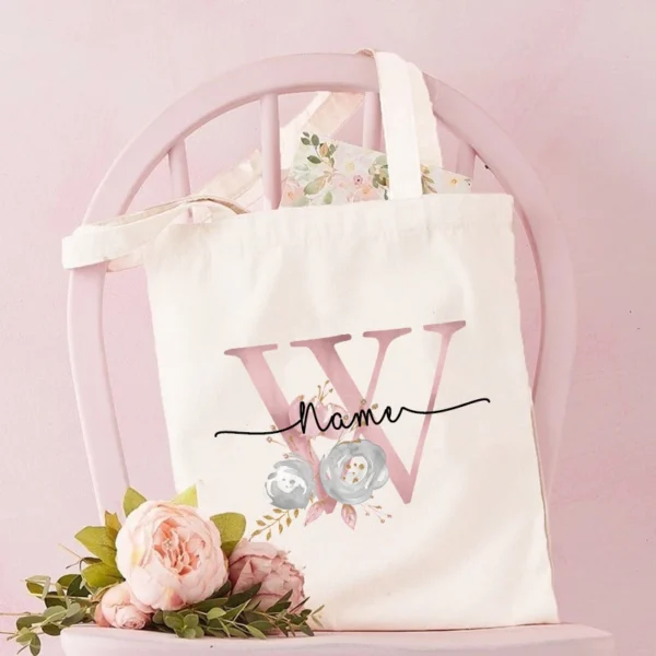 Personalized Bridesmaid Tote Bags Maid of Honor Custom Name  Handbag Bridal Bachelorette Party Gifts Bride Wedding Shoulder Bag - Image 10