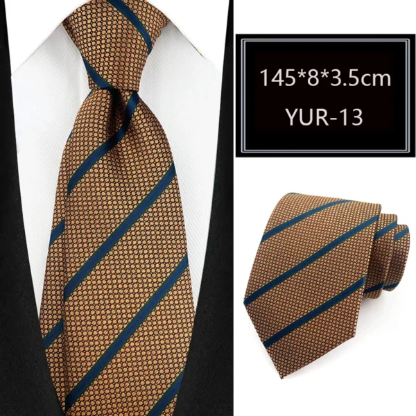 Luxury 8CM Mens Necktie Stripes Striped Tie For Man Groom Jacquard Woven Neck Tie For Business Wedding Party - Image 5