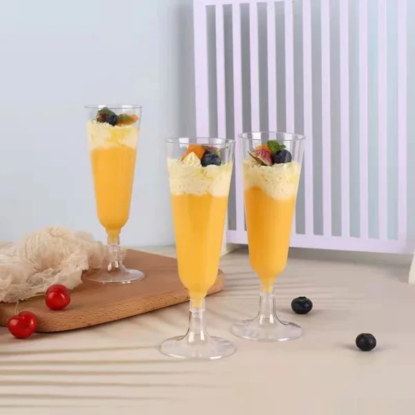 20Pcs Plastic Disposable Clear Champagne Cocktail Glasses Wine Cups Birthday Party Wedding Anniversary Festival Drinkware - Image 3