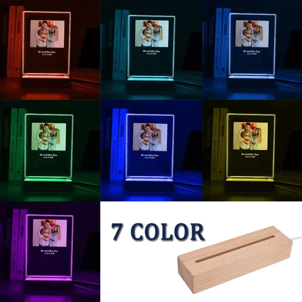 Personalized 3D Night Light Custom Photo And Text Lamp Customized Valentine's Day Wedding Birthday 7 Color 3D Lamp Gifts - Image 6