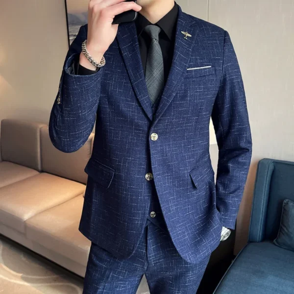 High Quality Men's Wedding Suit (suit + Vest + Trousers) Fashion Business Professional Suit Best Man Groom Wedding 3/2 Piece Set - Image 2