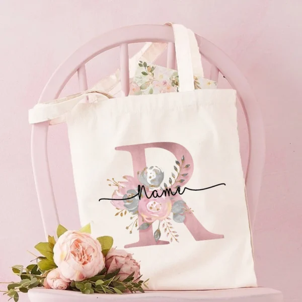 Personalized Bridesmaid Tote Bags Maid of Honor Custom Name  Handbag Bridal Bachelorette Party Gifts Bride Wedding Shoulder Bag - Image 15