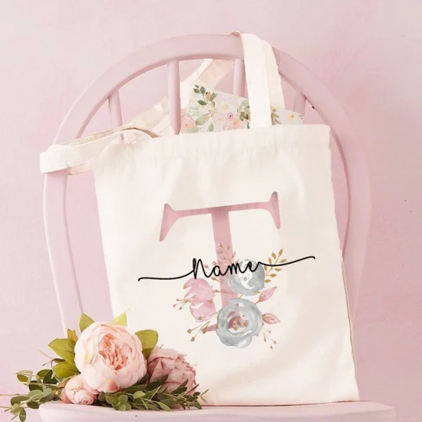 Personalized Bridesmaid Tote Bags Maid of Honor Custom Name  Handbag Bridal Bachelorette Party Gifts Bride Wedding Shoulder Bag - Image 13