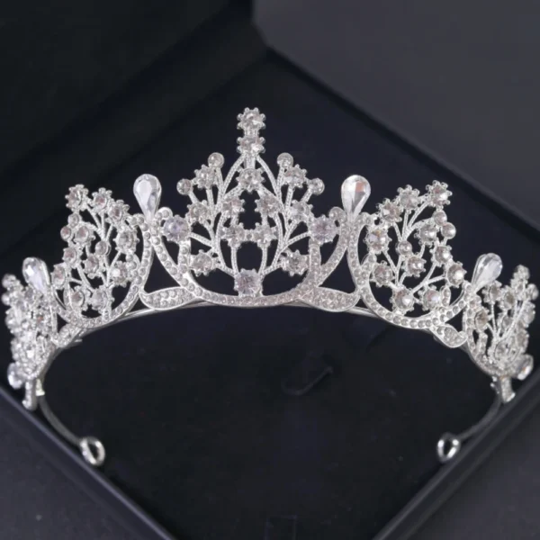 Bridal Tiara Hair Crown Wedding Hair Accessories For Women Silver Color Crown For Bridal Crowns And Tiara Women Accessories Gift - Image 22