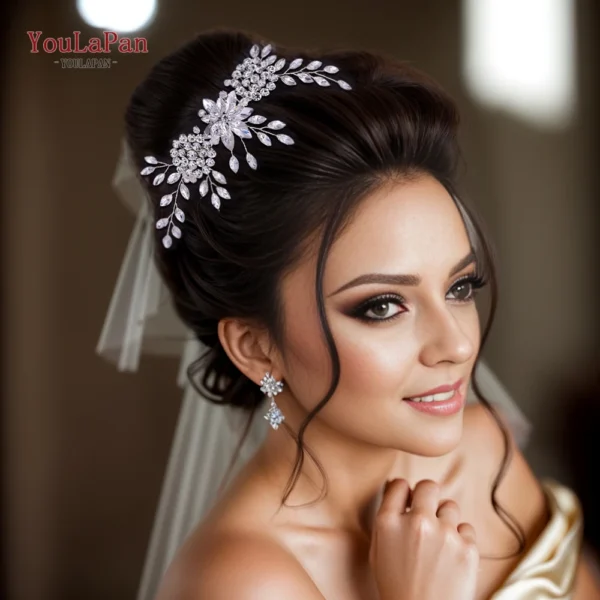 TOPQUEEN Wedding Tiara Bridal Combs Rhinestone Wedding Headwear Wedding Hair Accessories Bridal Headdress Wedding Hair Comb HP77 - Image 4