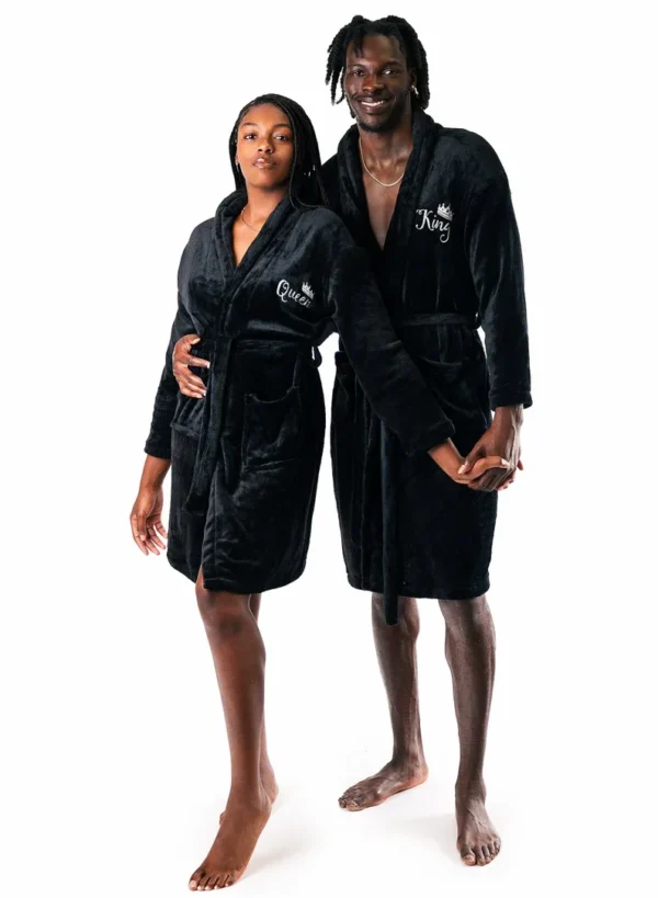 Couple Plush Bathrobes Customized His and Hers Bathrobes Wedding Gifts Personalized Bathrobe King and Queen Robes Bridal Shower - Image 4