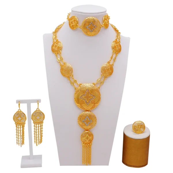 Dubai Jewelry Sets Gold Color Necklace & Earring Set For Women African France Wedding Party Jewelery Ethiopia Bridal Gifts - Image 25