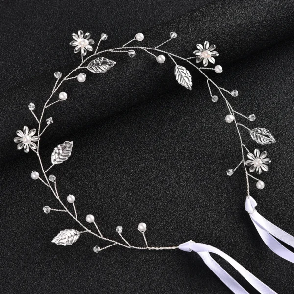 GETNOIVAS Bridal Gold/Silver Color Flower Ribbon Hairband Headband Women Headpiece Tiara Wedding Bridal Hair Jewelry Accessories - Image 22