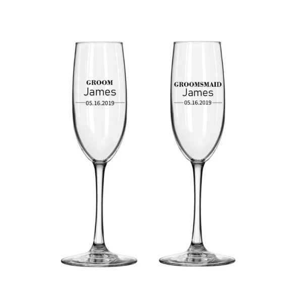 2Pcs Personalized Mrs and Mr Champagne Flute Party Wine Glass Engagement and Anniversary Gift New Years Celebration - Image 10