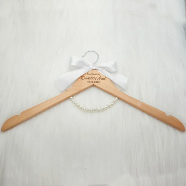 Custom Wedding Dress Hanger Personalized Wedding Hanger Personalised Bridal Hanger Engraved Names and Date Bridal Shower Gifts - Image 4