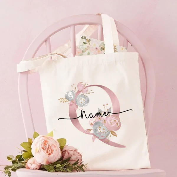 Personalized Bridesmaid Tote Bags Maid of Honor Custom Name  Handbag Bridal Bachelorette Party Gifts Bride Wedding Shoulder Bag - Image 16