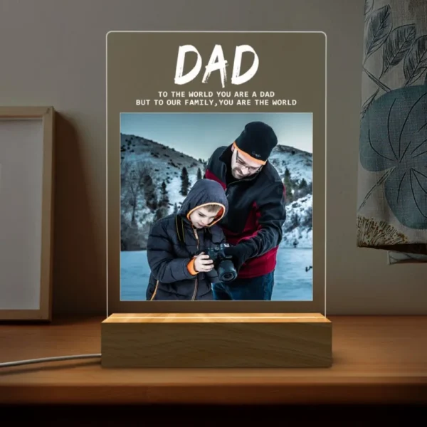 Personalized Photo Night Light Fathers Day Gifts Personalized Gifts Bedroom Lamp Gift for Dad Best Dad Ever Custom Name Light - Image 6