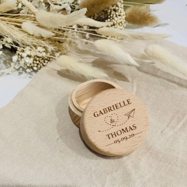 Engagement Ring Box Personalized Wooden Ring Box for Wedding Custom Proposal Engraved Ring Bearer Anniversary Gifts for Her - Image 3