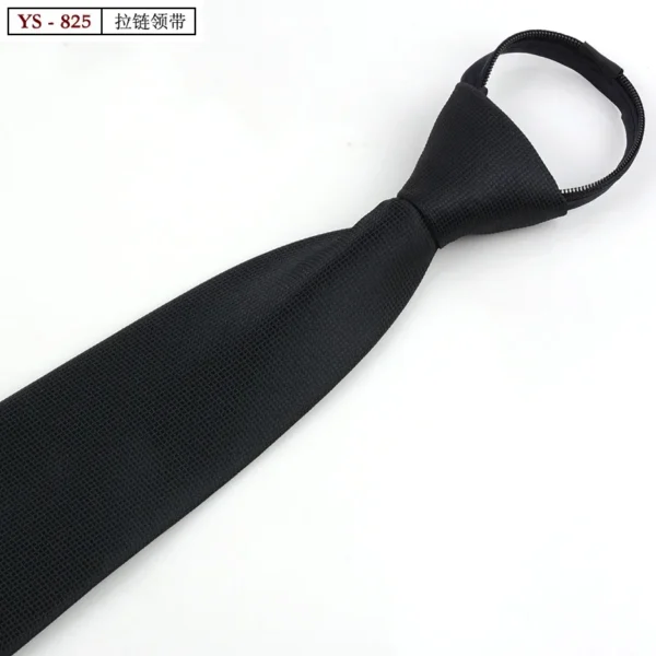 Formal 8CM Korean Zipper Tie for Men's Business Stripe Professional Dress Groom Wedding Tie - Image 14