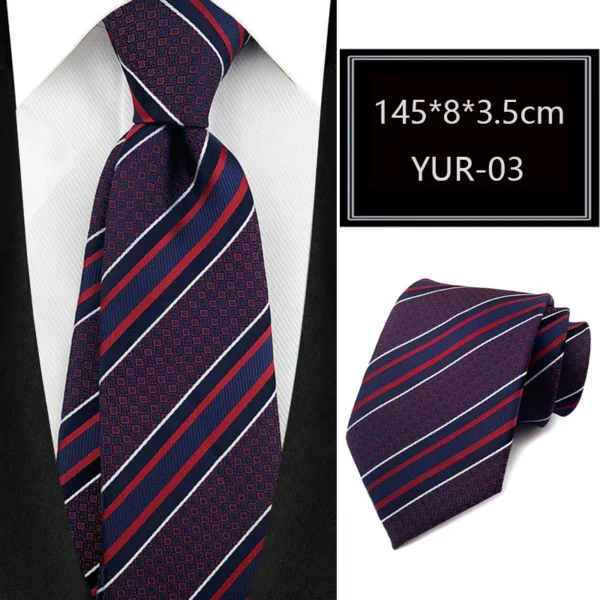 Luxury 8CM Mens Necktie Stripes Striped Tie For Man Groom Jacquard Woven Neck Tie For Business Wedding Party - Image 20