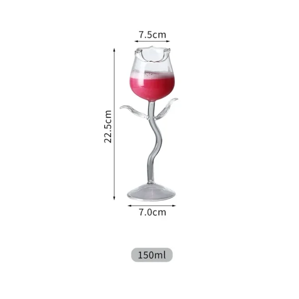 Creative Elegant Champagne Flute Clear Transparent Rose Shape Glass Goblet Glassware Red Wine Cocktail Glasses Cup for Wedding - Image 6