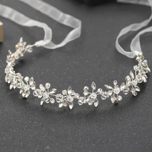 GETNOIVAS Bridal Gold/Silver Color Flower Ribbon Hairband Headband Women Headpiece Tiara Wedding Bridal Hair Jewelry Accessories - Image 10